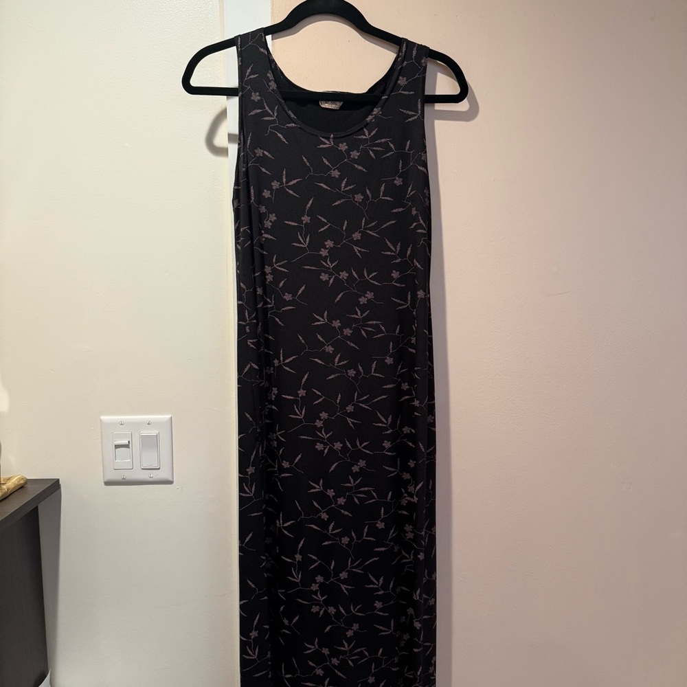 Vintage 90s Black Floral Dress